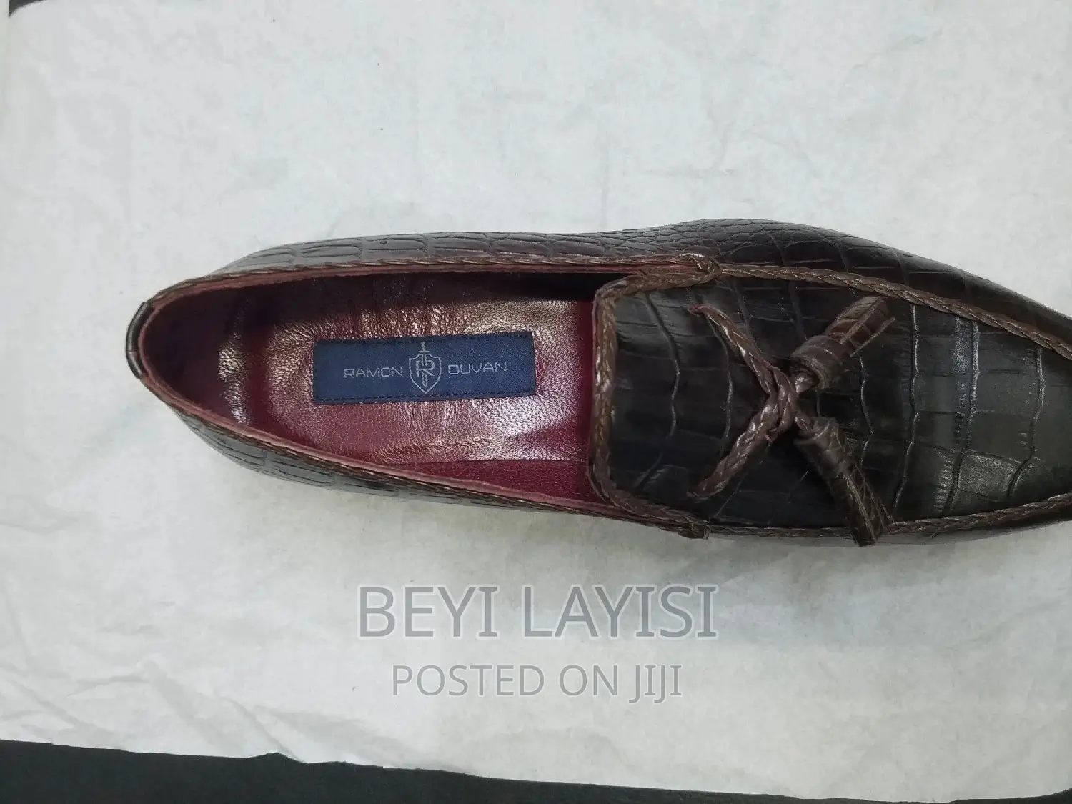 Italian Brown Faux Leather Shoes for Men