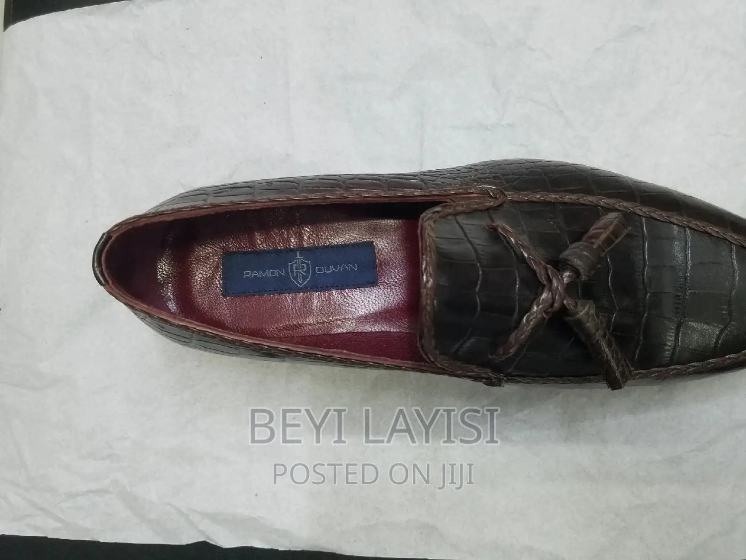Italian Brown Faux Leather Shoes for Men
