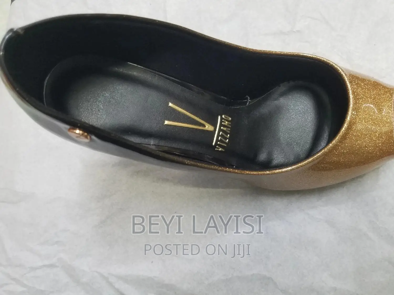 Golden Black Vizzano Ladies Heels.Made in Brazil