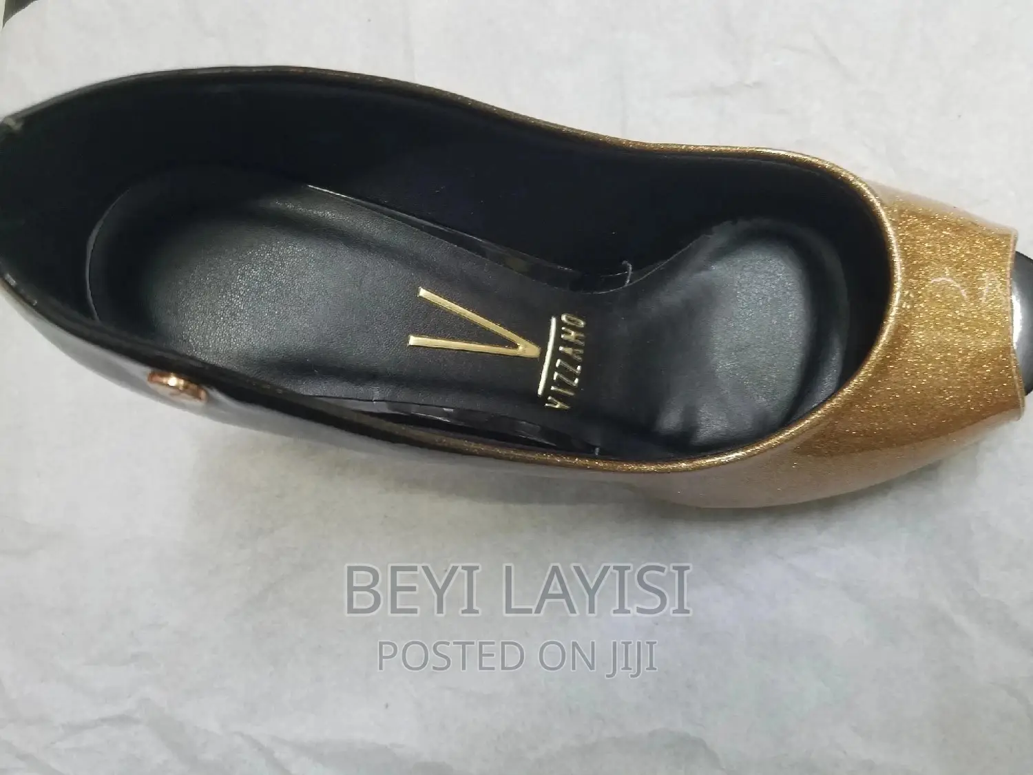 Golden Black Vizzano Ladies Heels.Made in Brazil