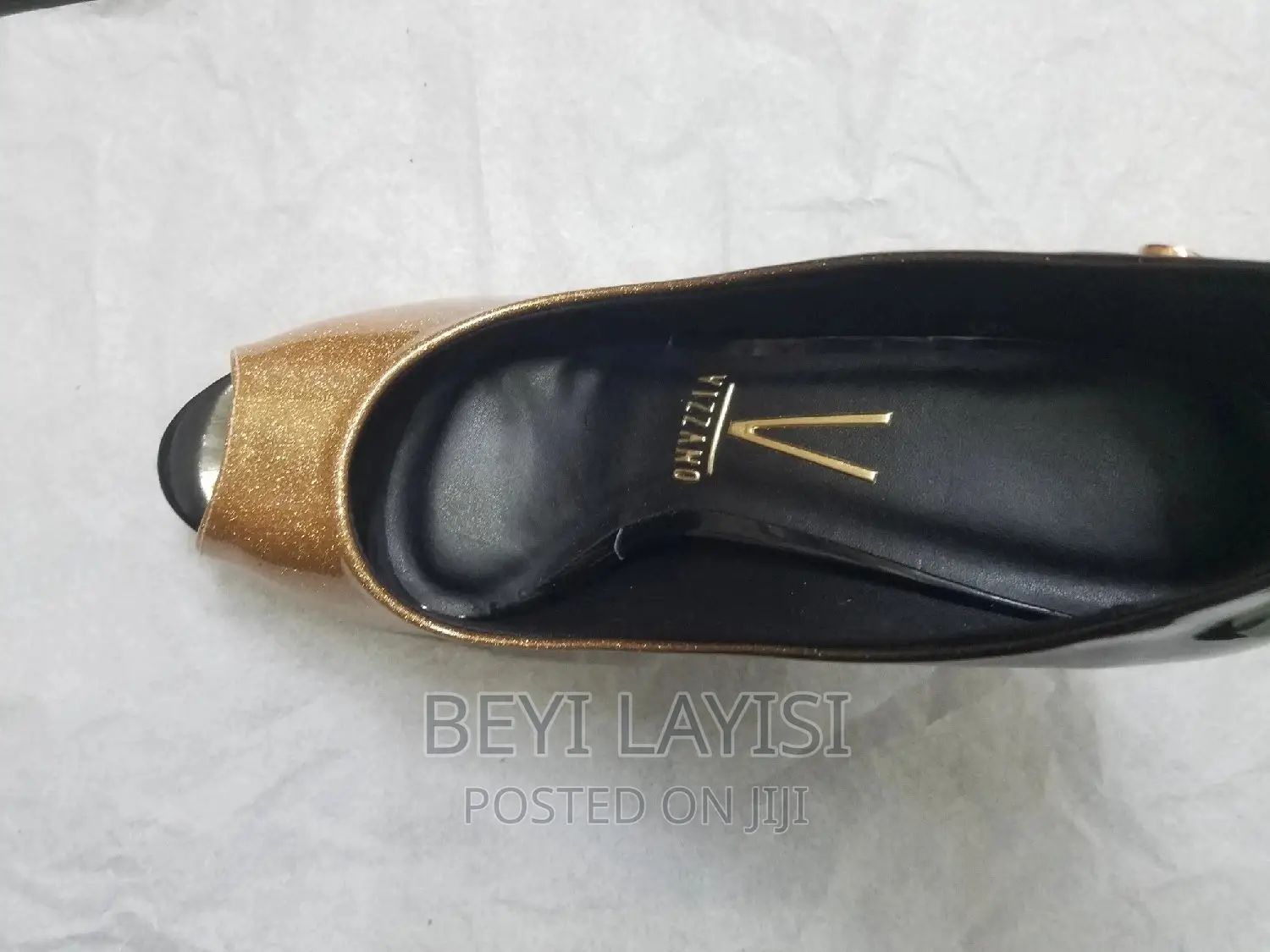 Golden Black Vizzano Ladies Heels.Made in Brazil