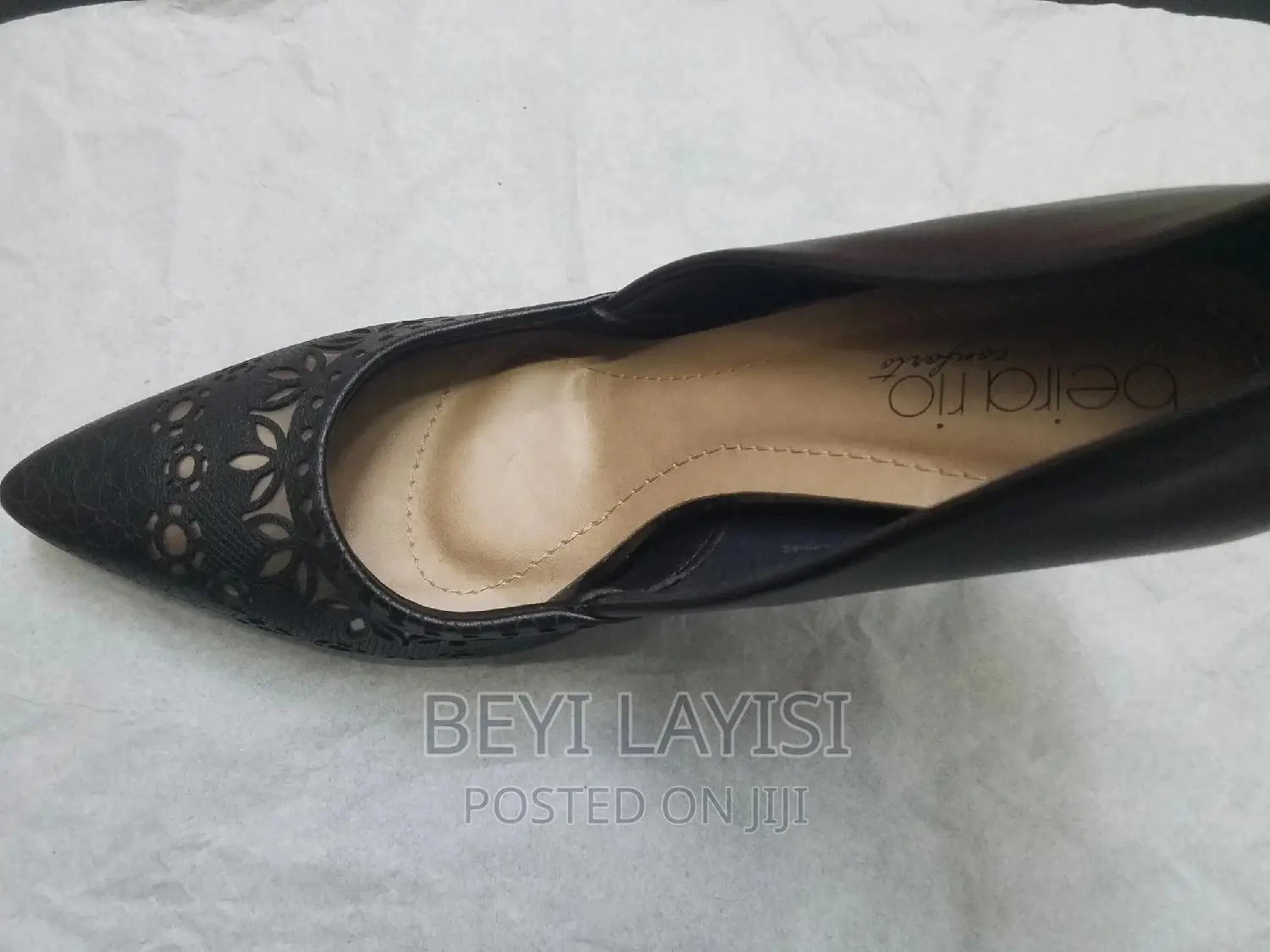 Pure Leather Black Heels.Made in Brazil