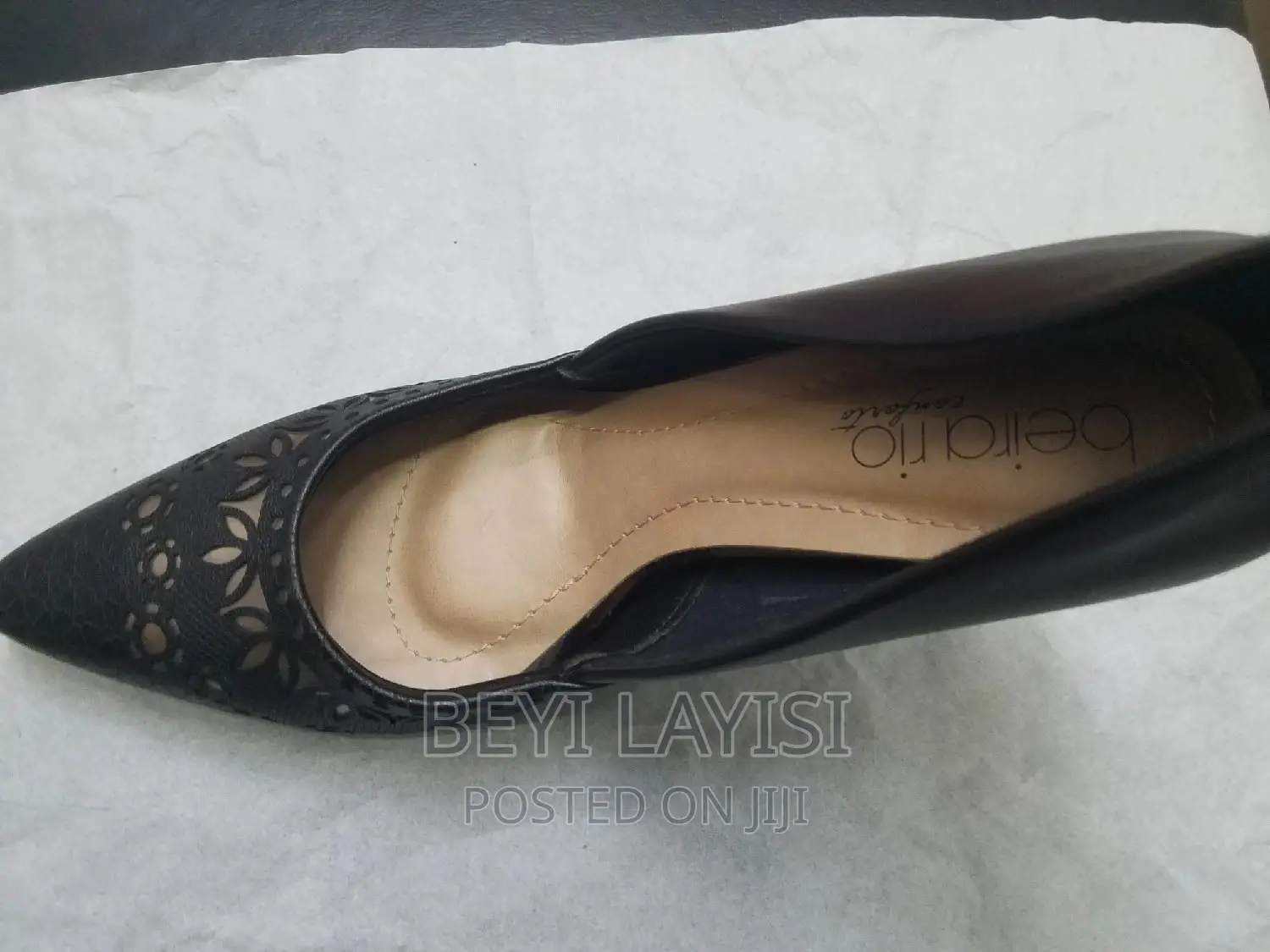 Pure Leather Black Heels.Made in Brazil