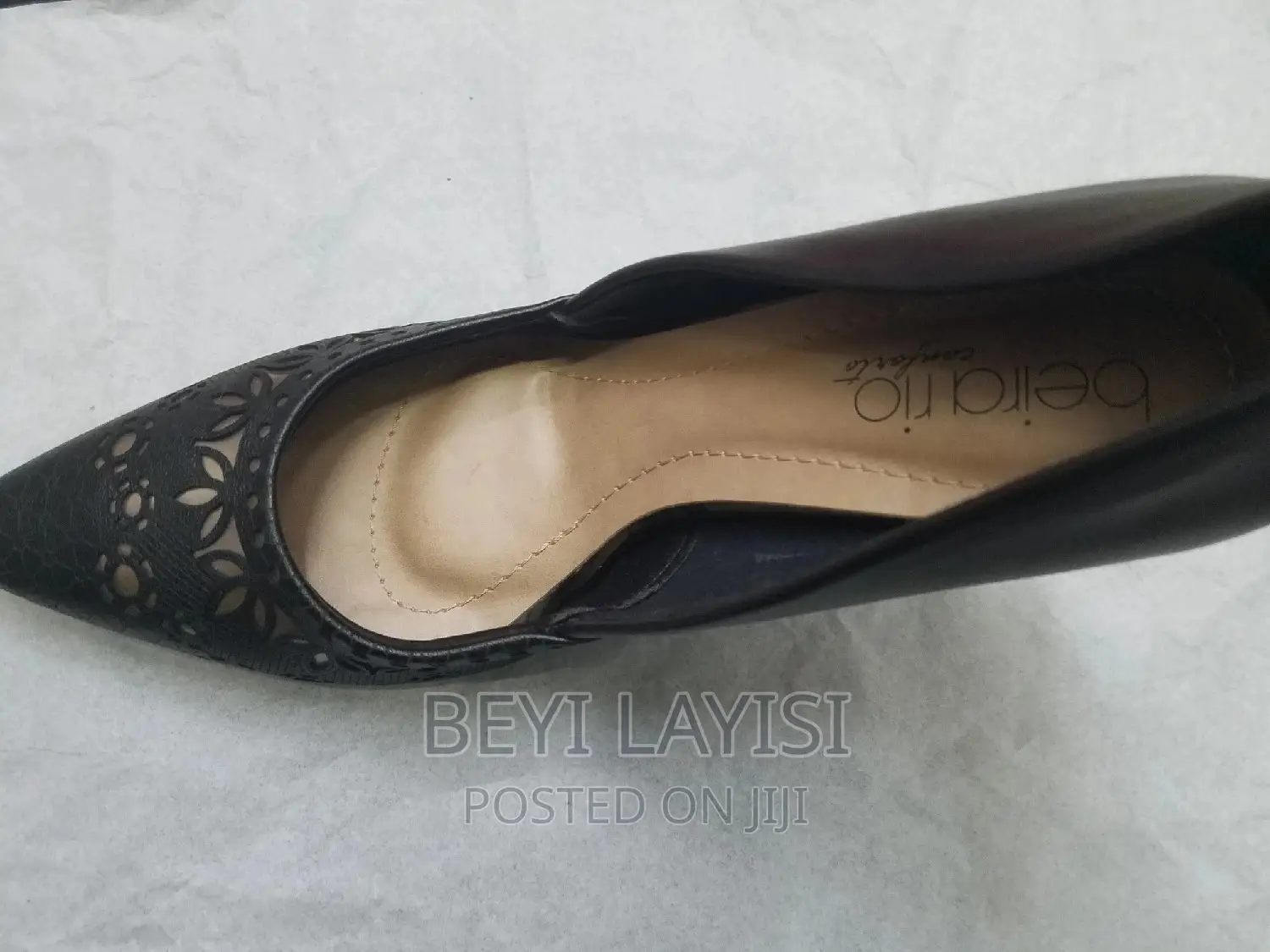 Pure Leather Black Heels.Made in Brazil