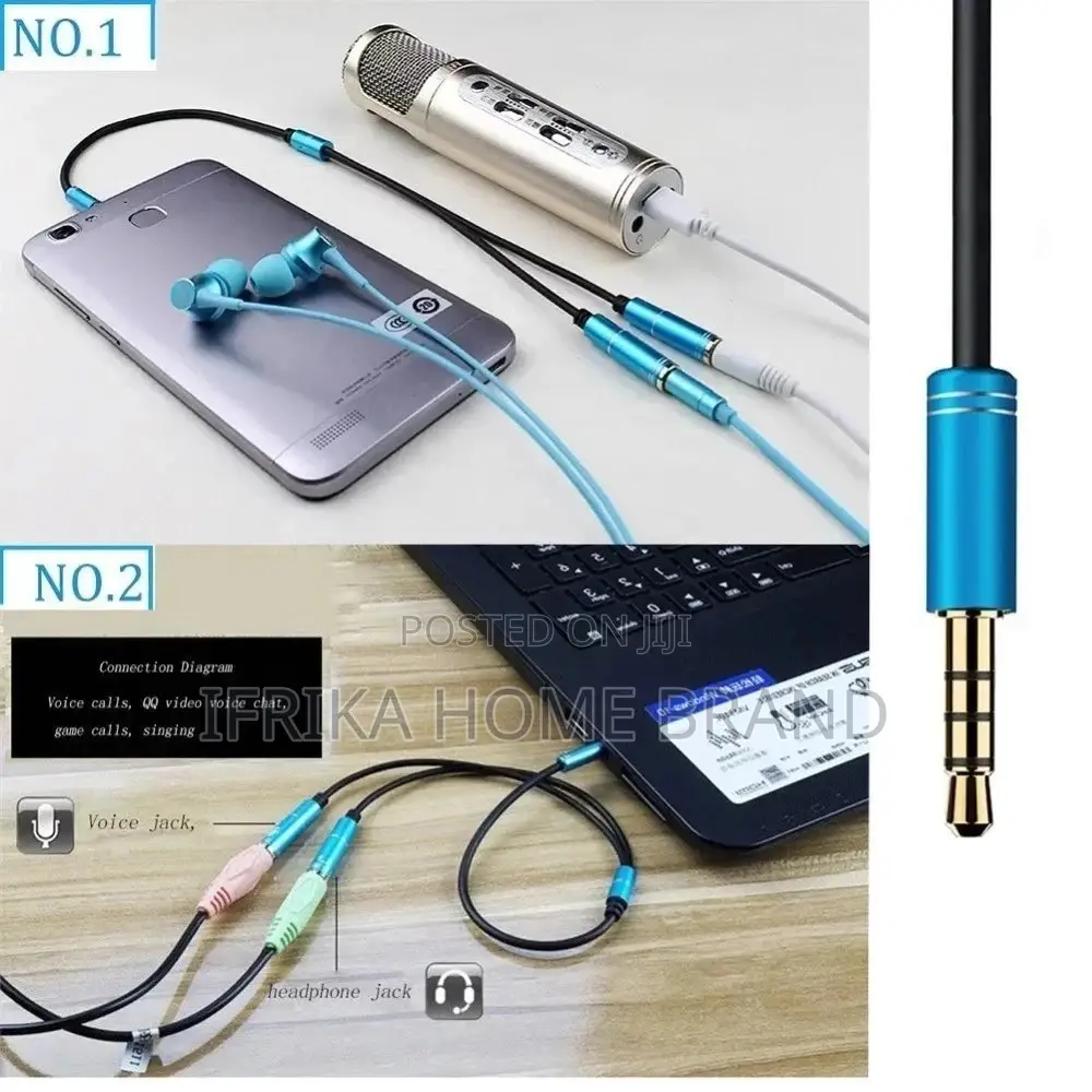 Headset Adapter Y Splinter 3.5mmjack Cable With Separate Mic