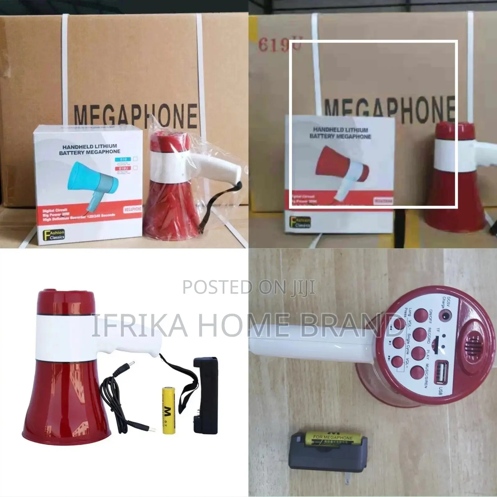 Handheld Lithium Battery Megaphone 20w With USB/TF/Record