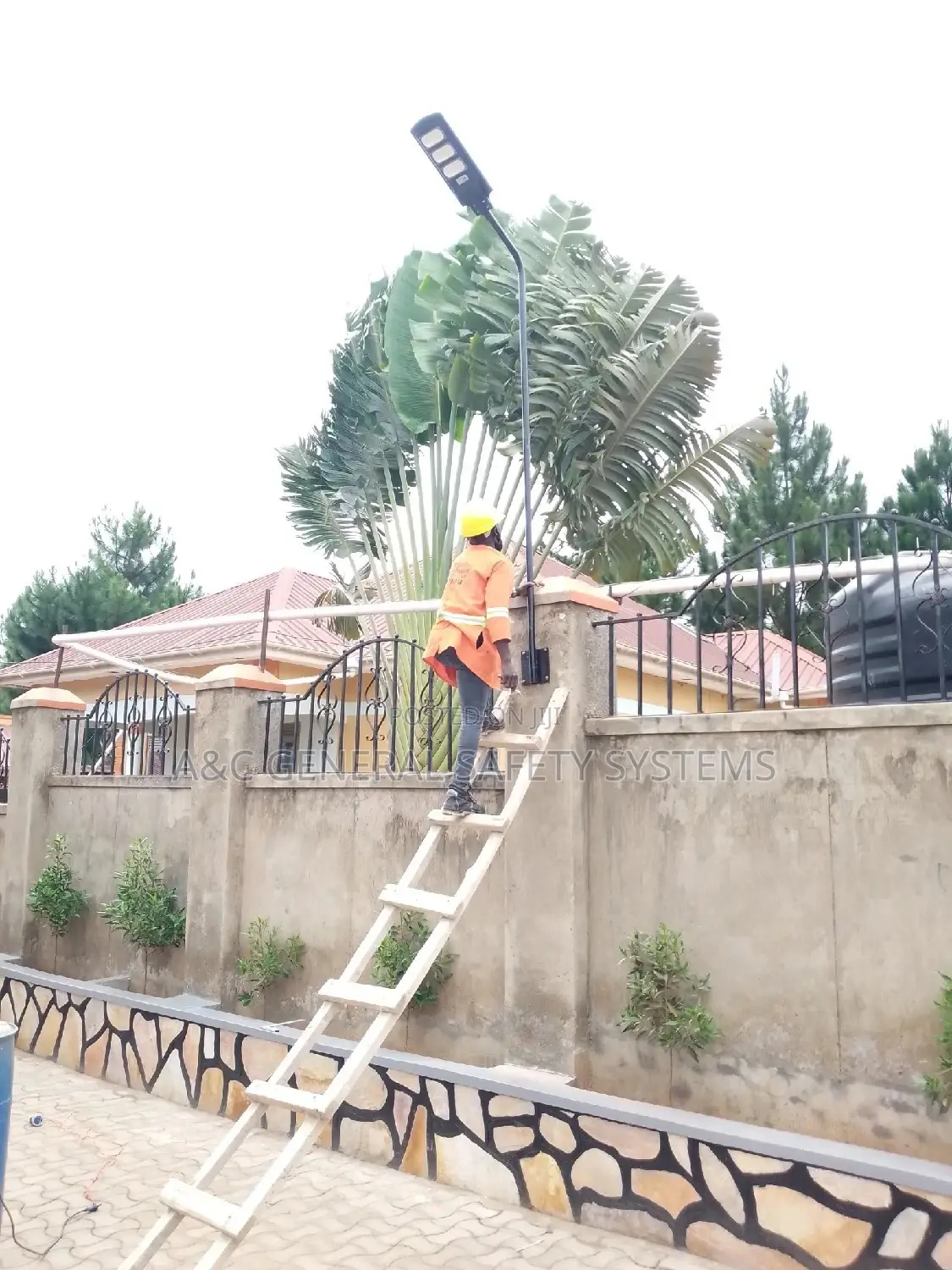 Solar Security Light With a Pole Durable One Year Warranty