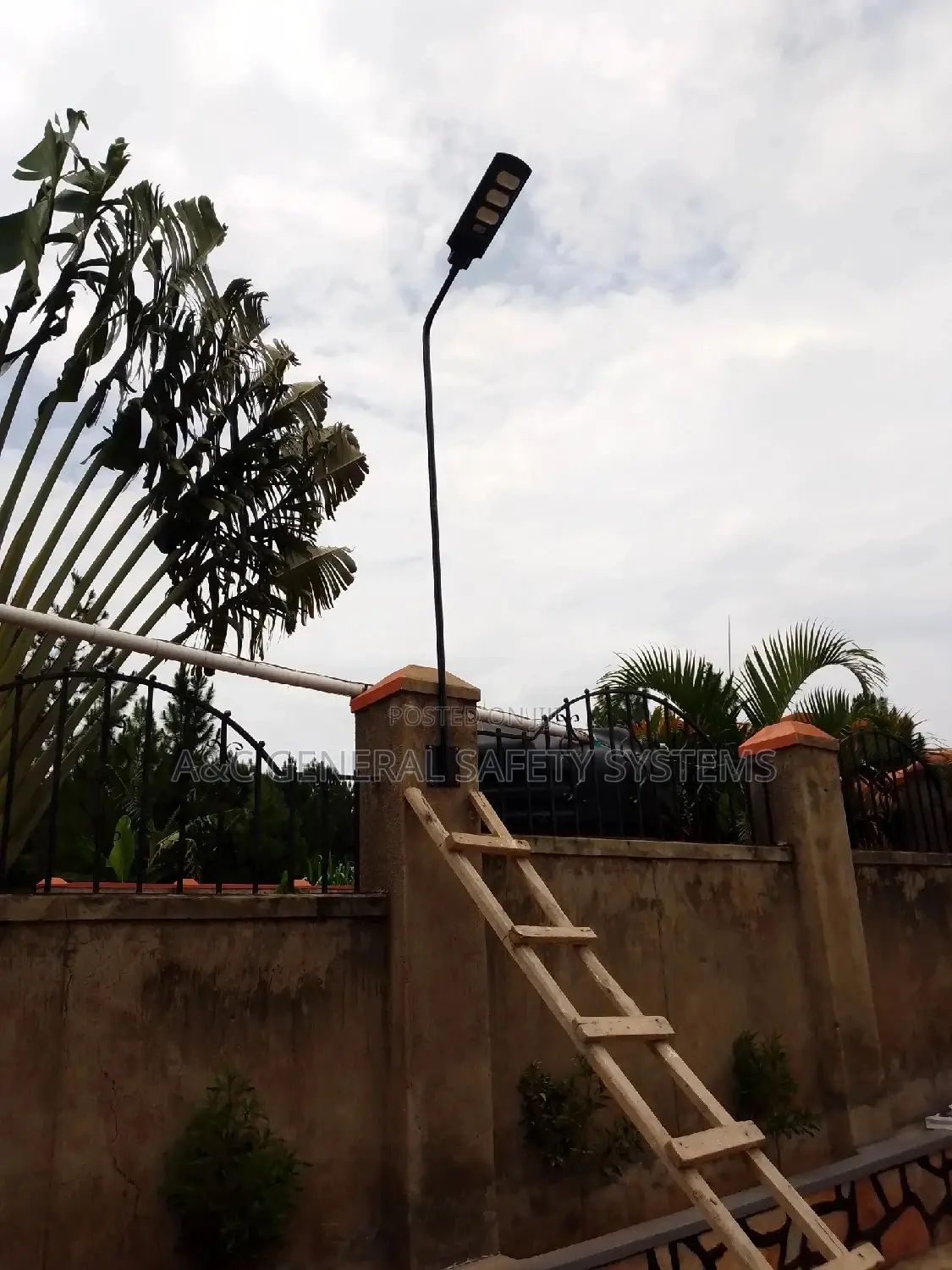 Solar Security Light With a Pole Durable One Year Warranty