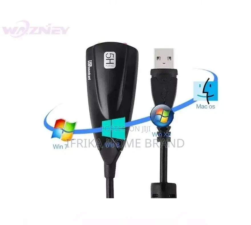 External USB Sound Card 7.1 Adapter 5HV2 3D Audio