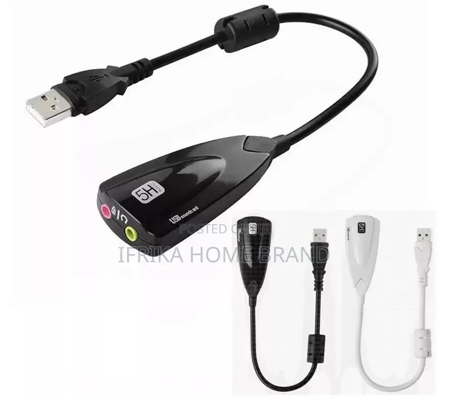 External USB Sound Card 7.1 Adapter 5HV2 3D Audio