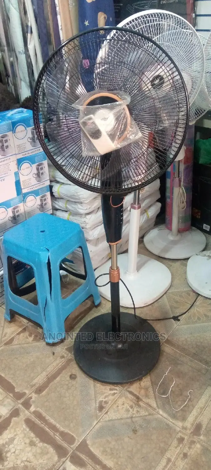 Remote Stand Fan Black