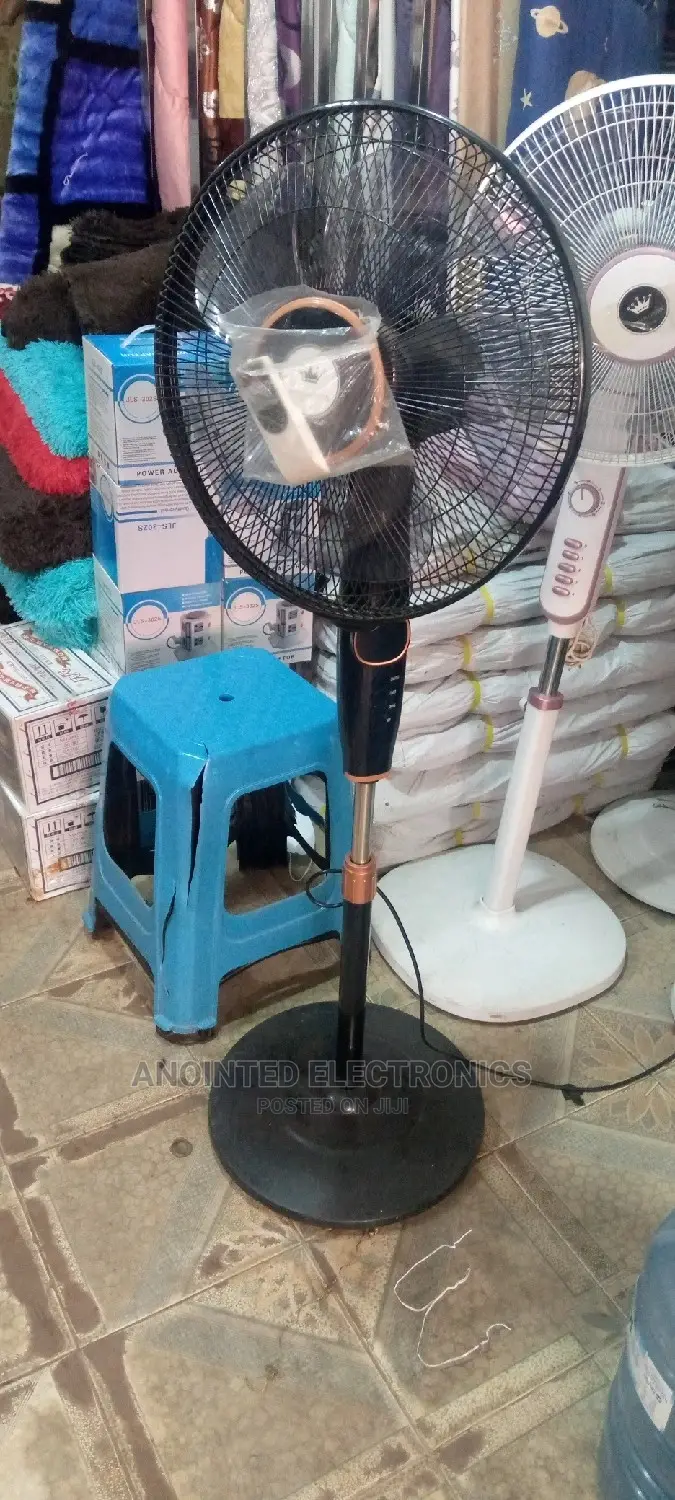 Remote Standing Fan Black
