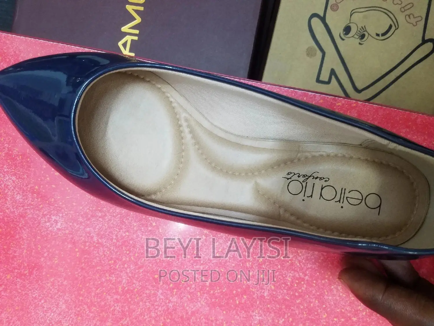 Cushioned Blue Pumps for Ladies With Pure Leather