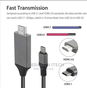 USB 3.1 C-Type to HDMI TV HDTV Cable -Mirroring Cable