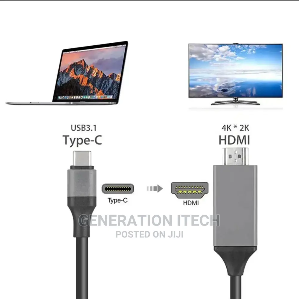 USB 3.1 C-Type to HDMI TV HDTV Cable -Mirroring Cable