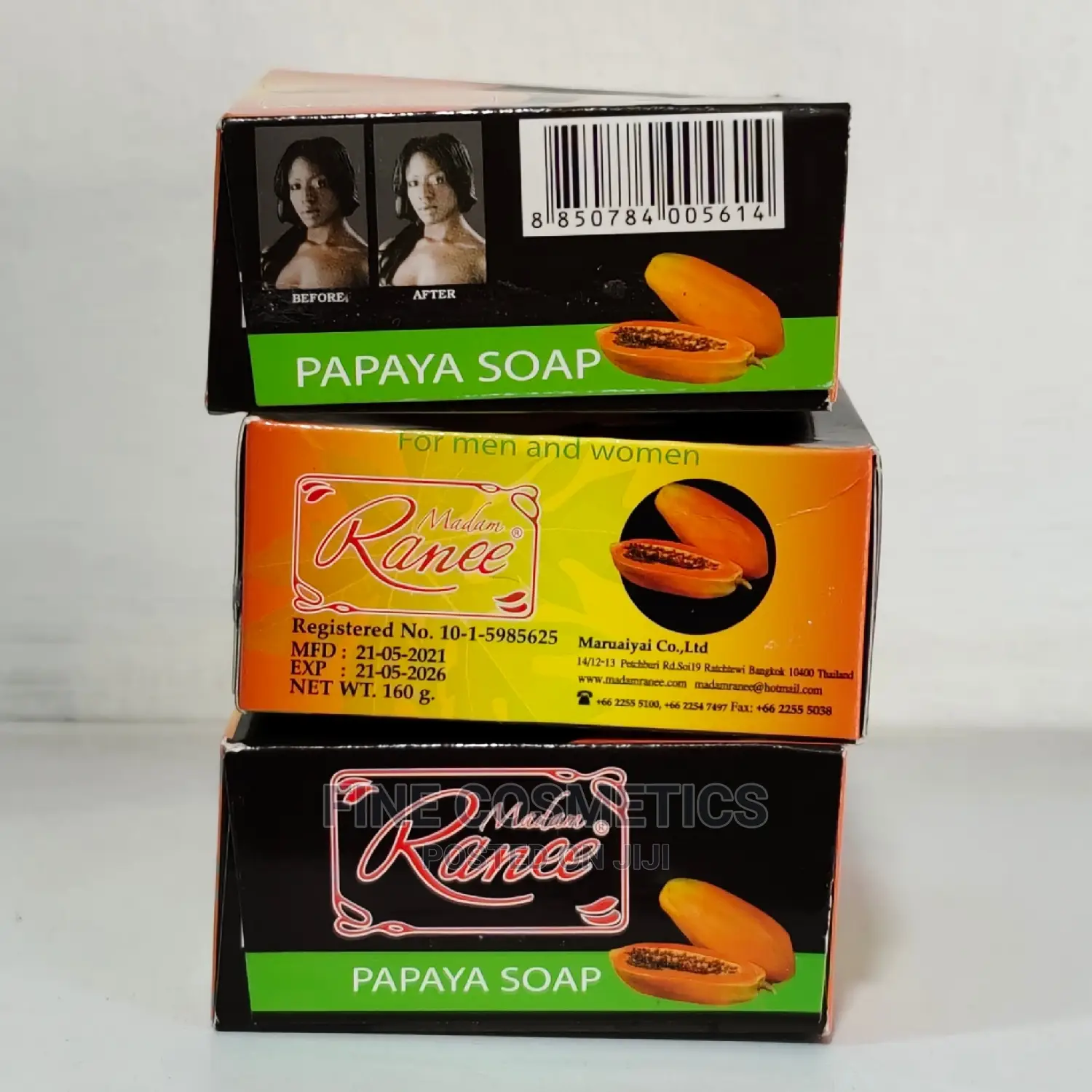 3PCS ORIGINAL MADAM RANEE Papaya Whitening Blackspots Soap