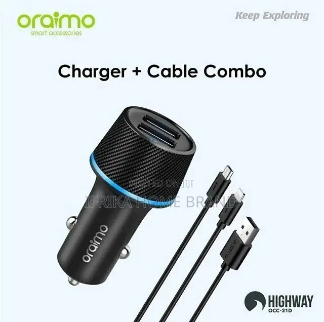 Car Charger Oraimo Dual USB Ultra Compact OCC-21D Charger