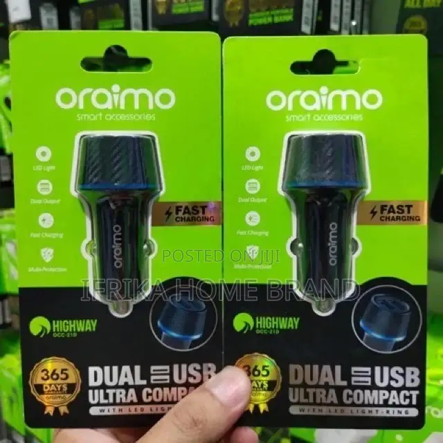 Car Charger Oraimo Dual USB Ultra Compact OCC-21D Charger