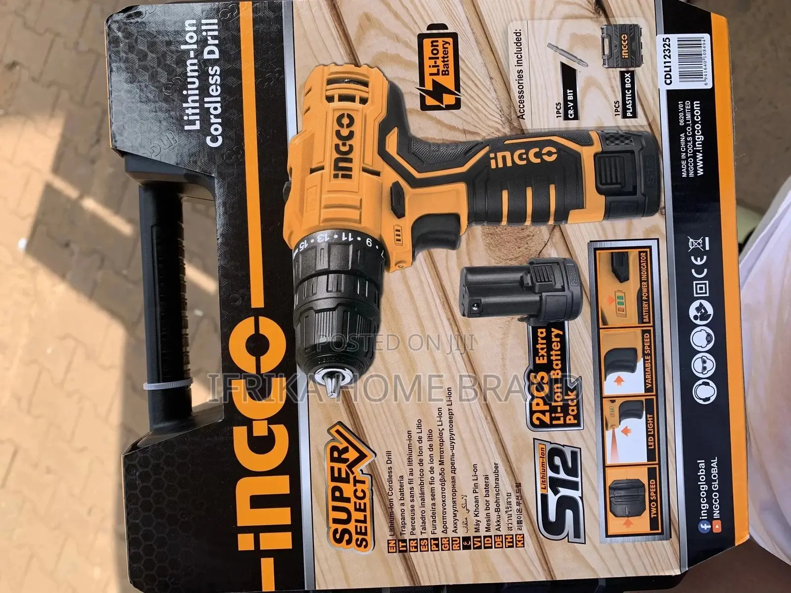 INGCO Cordless Drill 12V Lithium-Ion CDLI12325