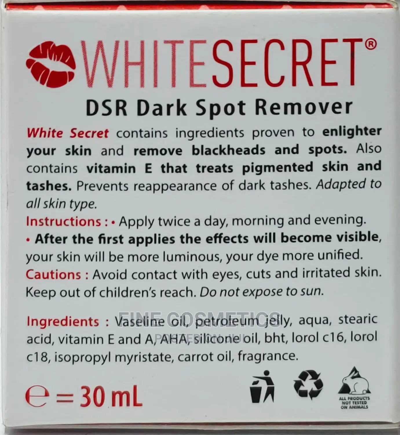 White Secret Whitening Set of 5; Lotion,Serum, Soap, Oil+DSR