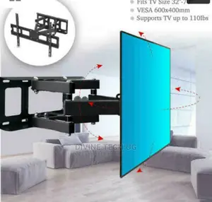 Double Arms TV Wall Bracket Mount Swivel Tilt For 32 To 70"