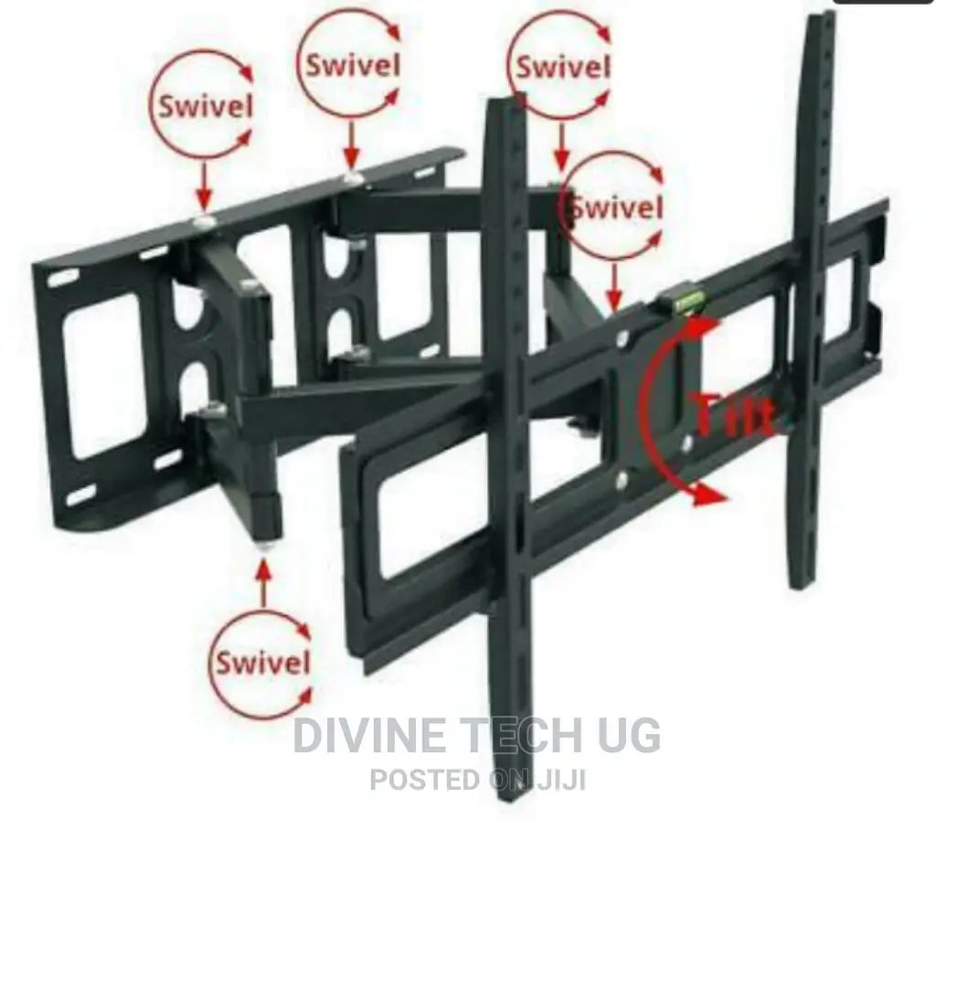 Double Arms TV Wall Bracket Mount Swivel Tilt For 32 To 70"