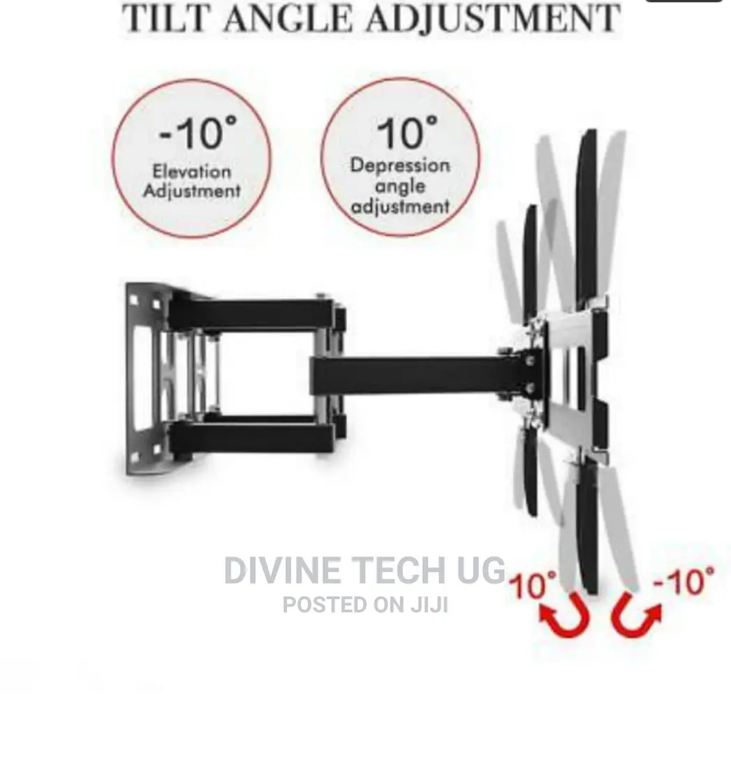 Double Arms TV Wall Bracket Mount Swivel Tilt For 32 To 70"