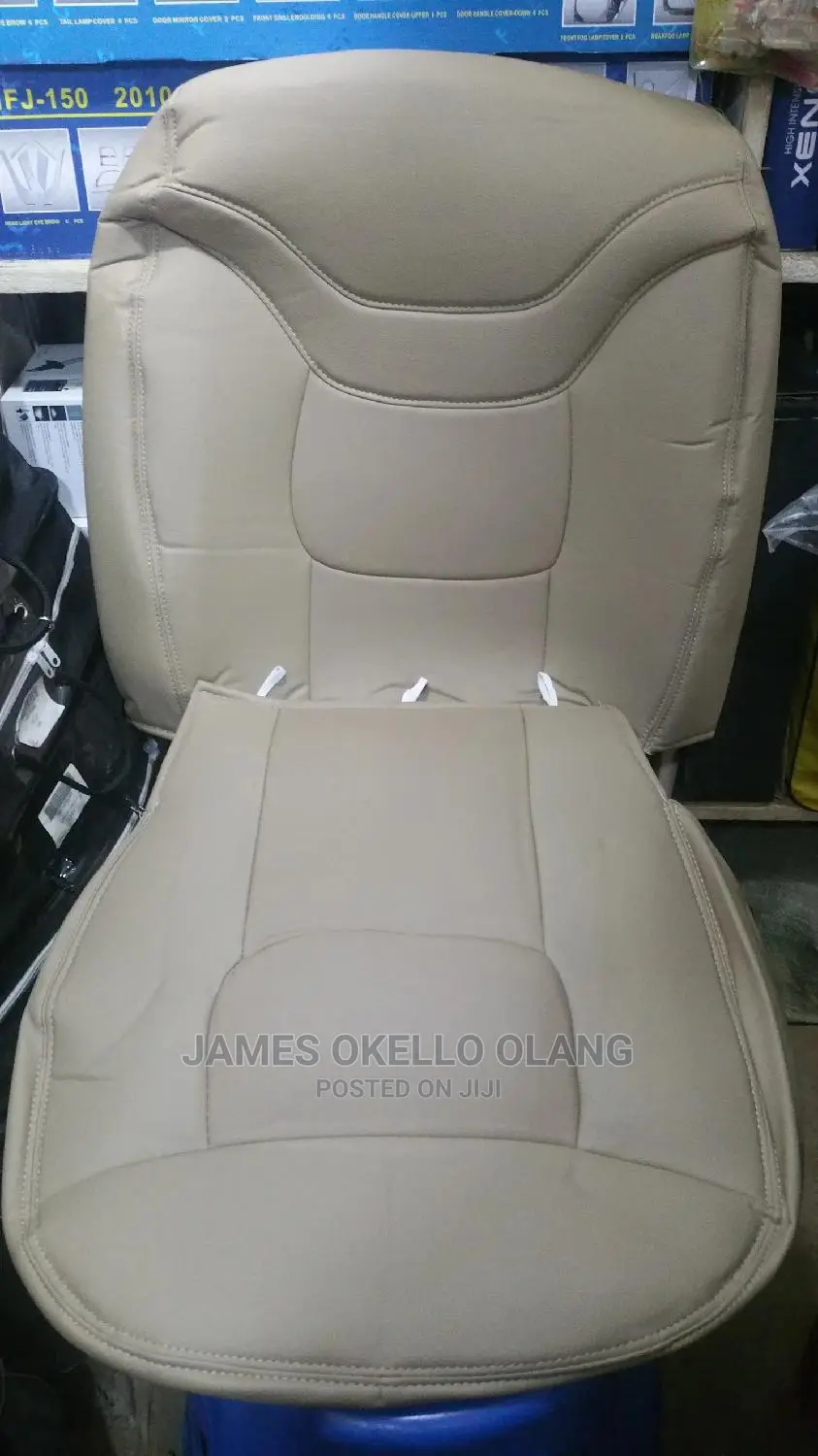 Car Seat Cover Leather Cream and Black Available