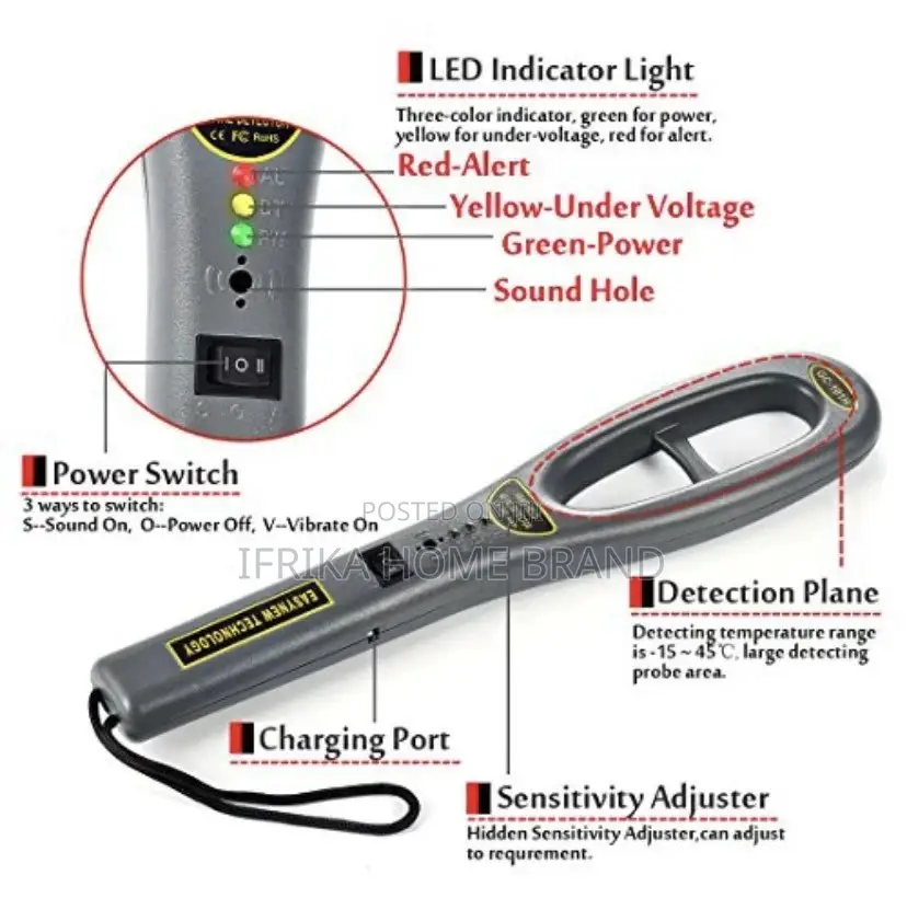 Metal Detector TERASCAN Security Hand Held Ultrasound