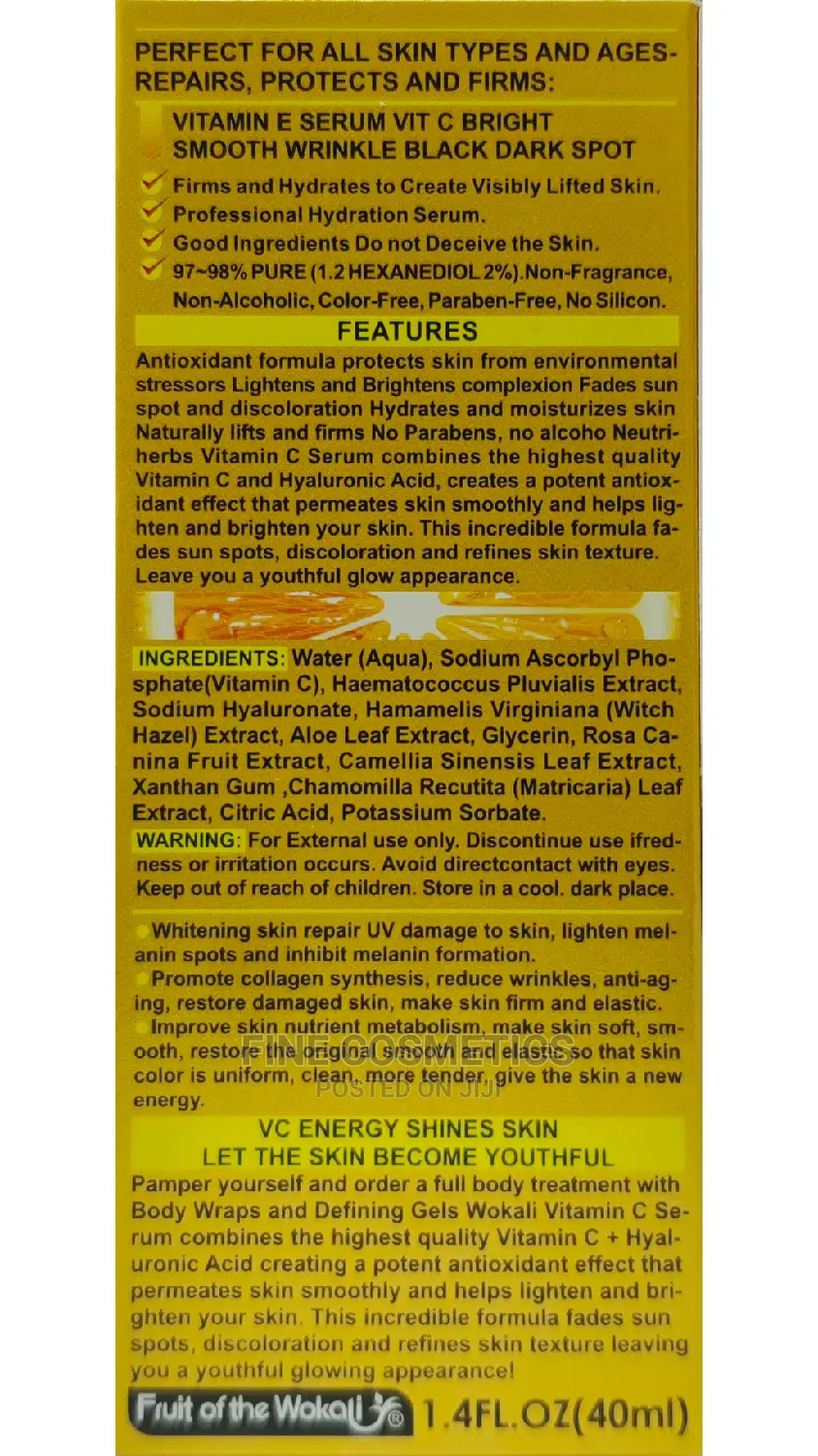 Fruit Of Wokali Professional Care 99% Vitamin C Facial Serum