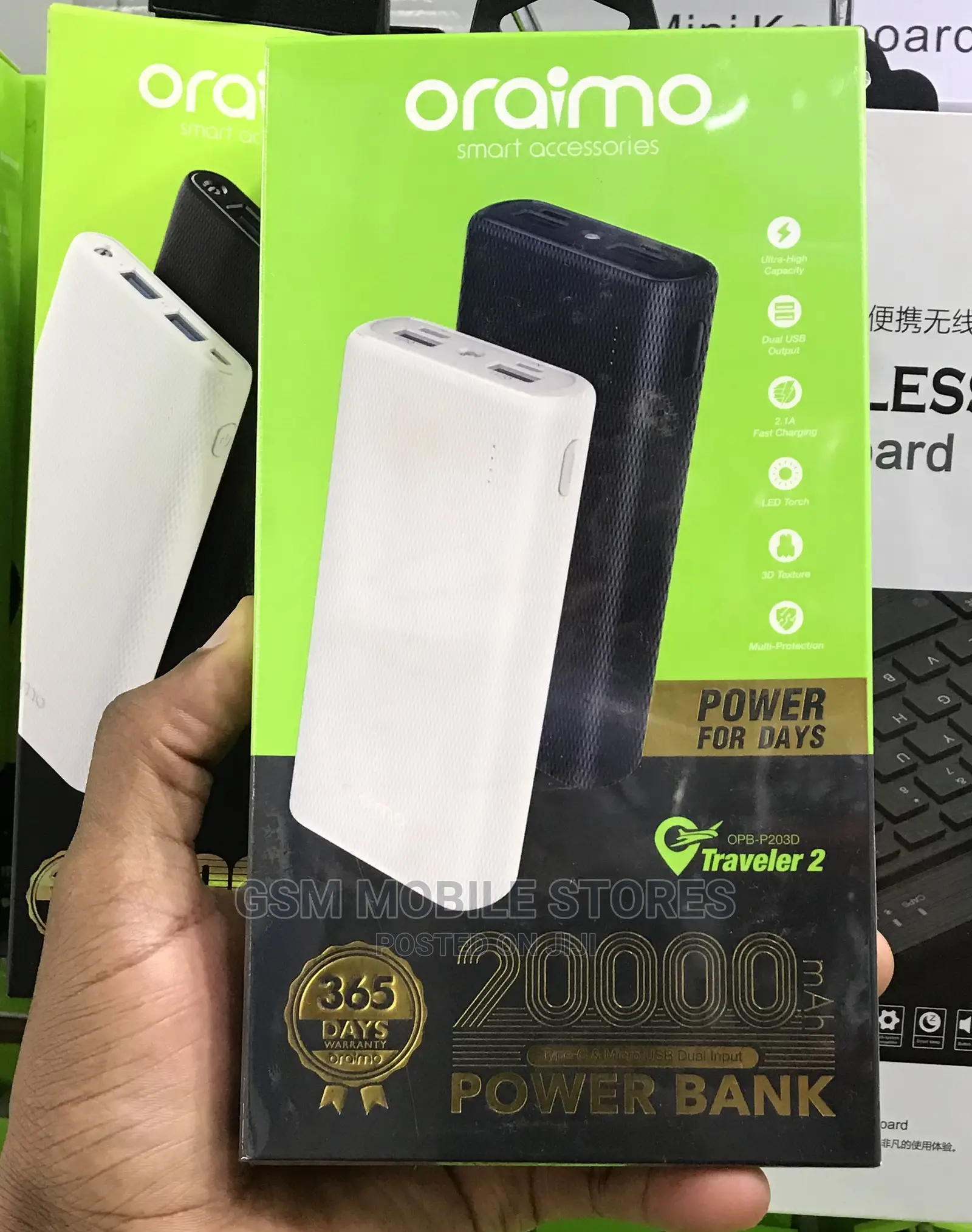 Oraimo OPB-P203D 20000MAH Powerbank - Power for Days