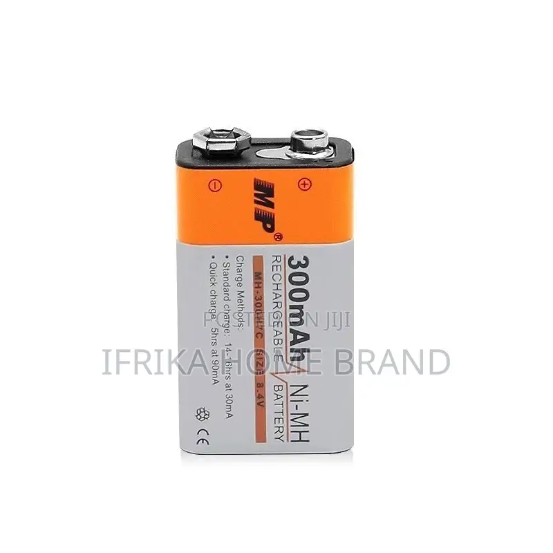 9V 300mah Ni-Mh Rechargeable Battery