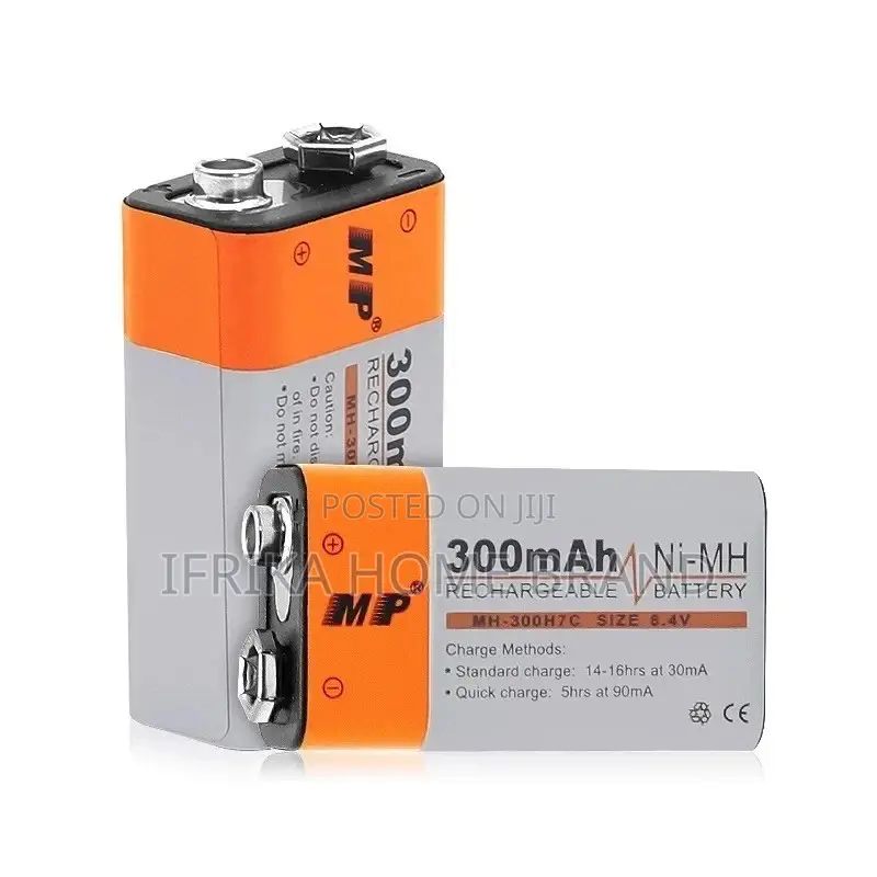 9V 300mah Ni-Mh Rechargeable Battery