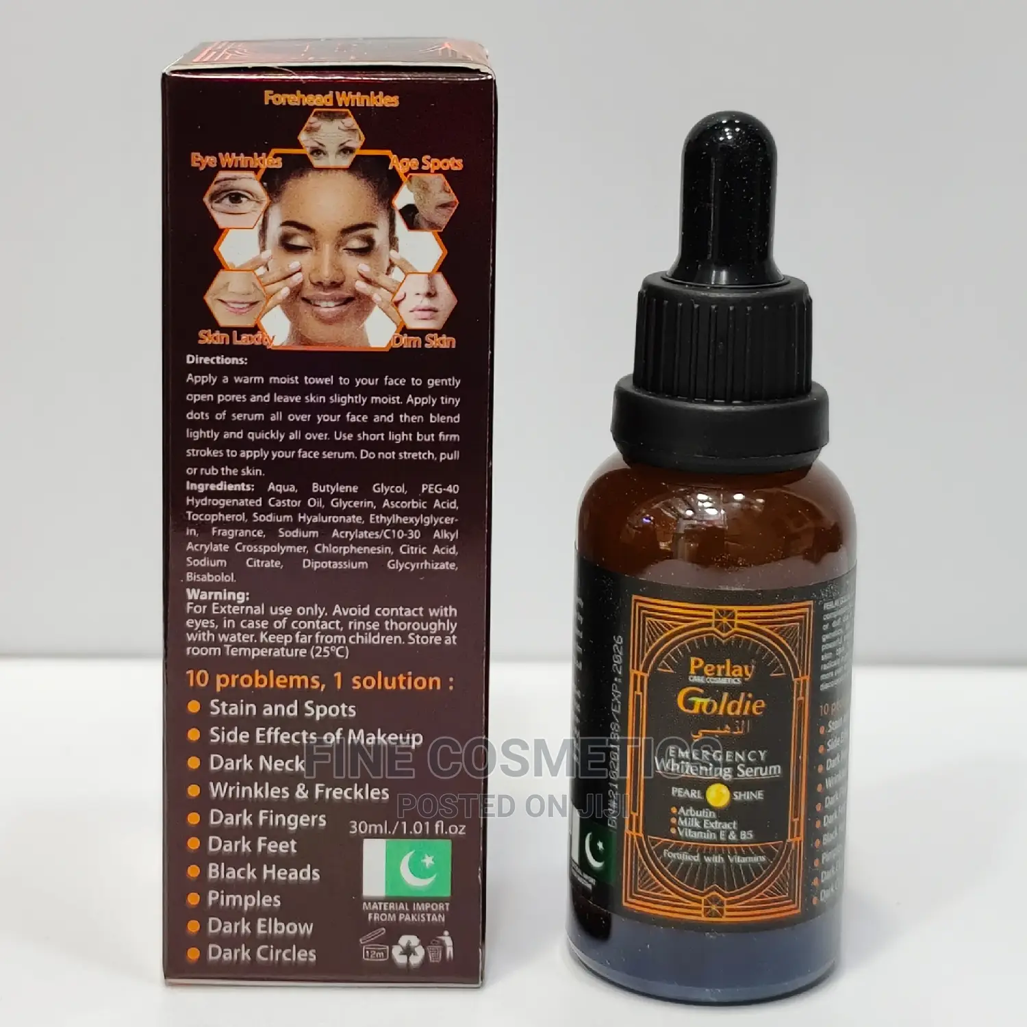 Perlay Gold 7 Days Emergency Whitening Serum for 10 Problems