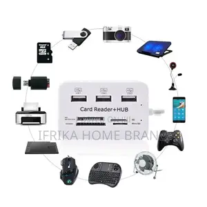 3 Port USB 2.0 Splitter Combo Hub Memory Card Reader Adapter