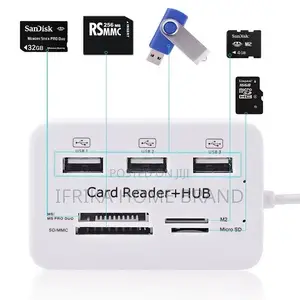 3 Port USB 2.0 Splitter Combo Hub Memory Card Reader Adapter
