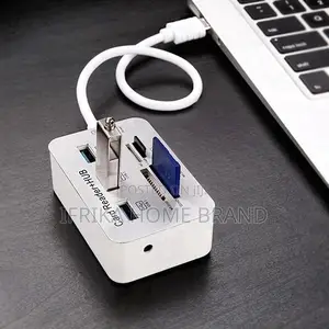 3 Port USB 2.0 Splitter Combo Hub Memory Card Reader Adapter
