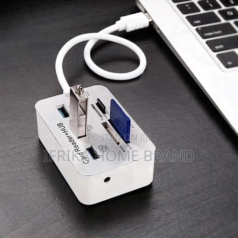 3 Port USB 2.0 Splitter Combo Hub Memory Card Reader Adapter
