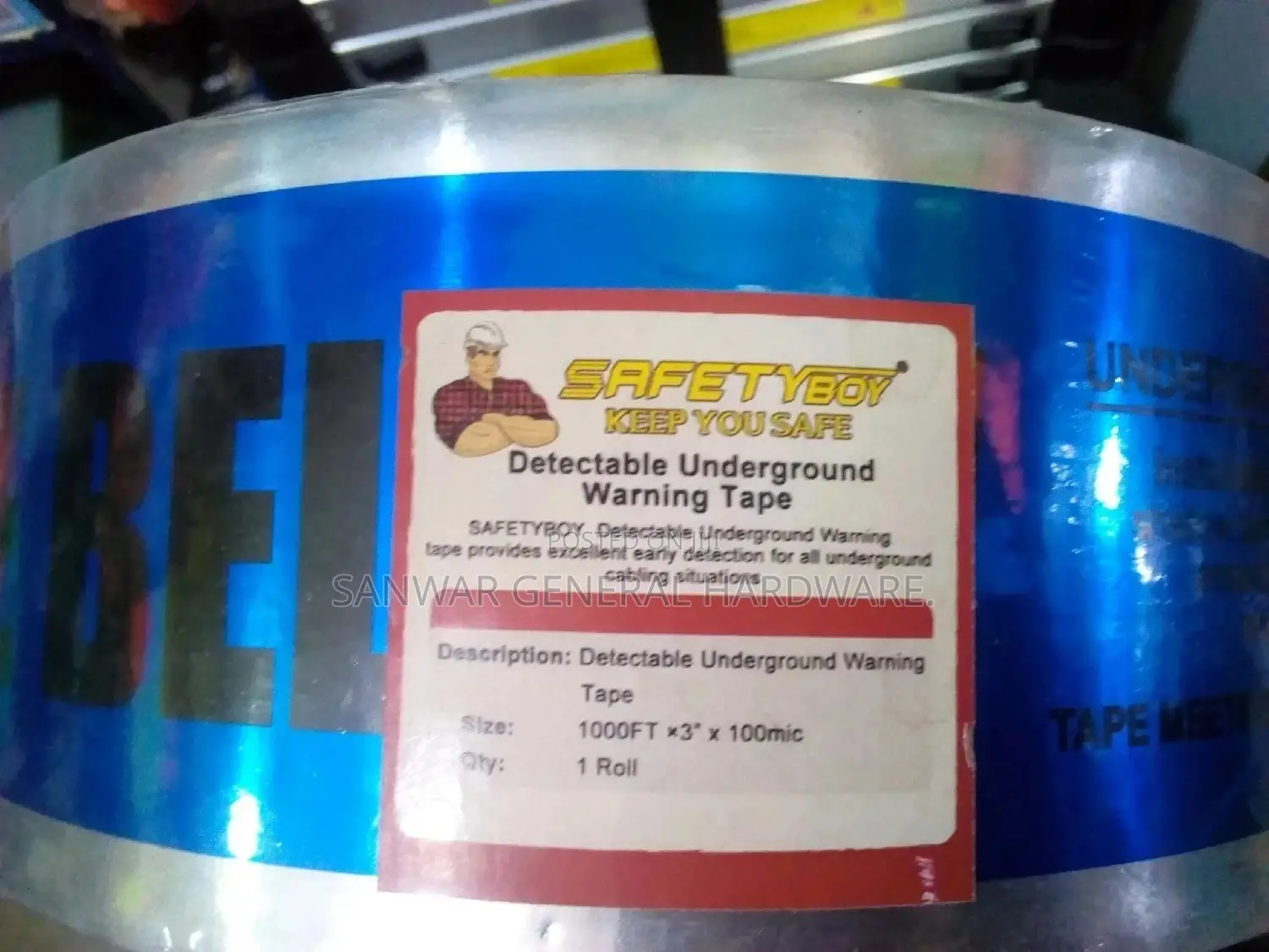 Underground Warning Tape(3"-1000ft -333.3m)Electric,Water,Fibre,