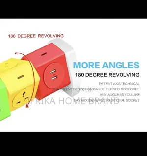 Universal Plug180 Rotating Colorful Tabletop Socket With Usb