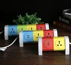Universal Plug180 Rotating Colorful Tabletop Socket With Usb