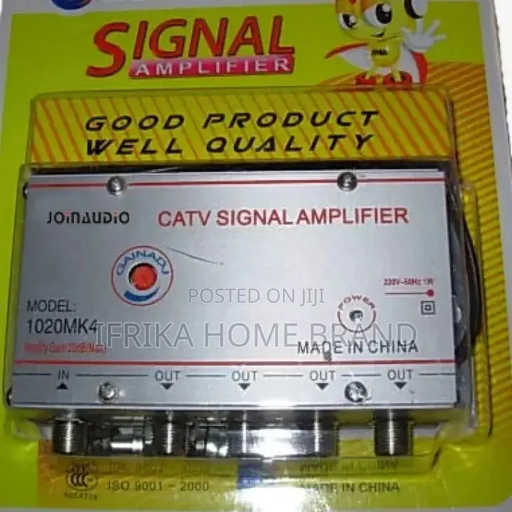 Seebest 1 in 4 Out CATV Cable TV RF Signal Amplifier 30db