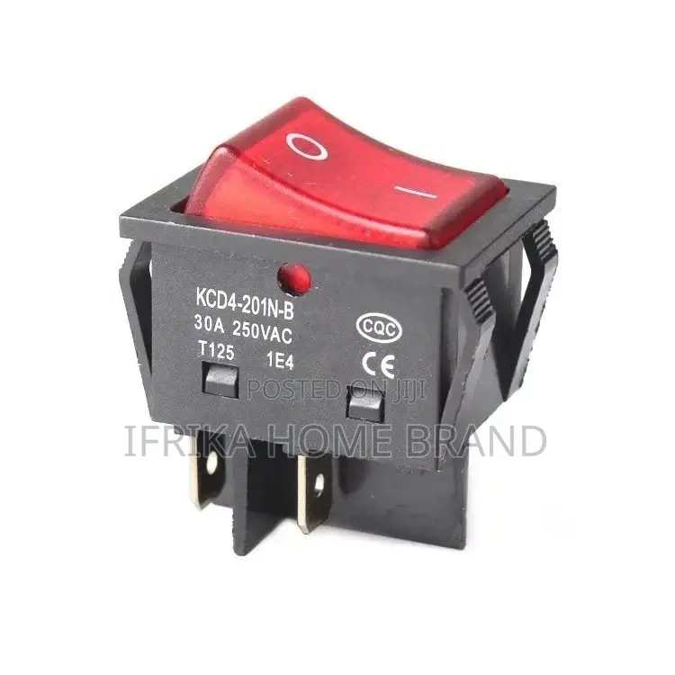 Power Switch With Red Led Light KCD4-201N 4 Pin ON OFF 30A