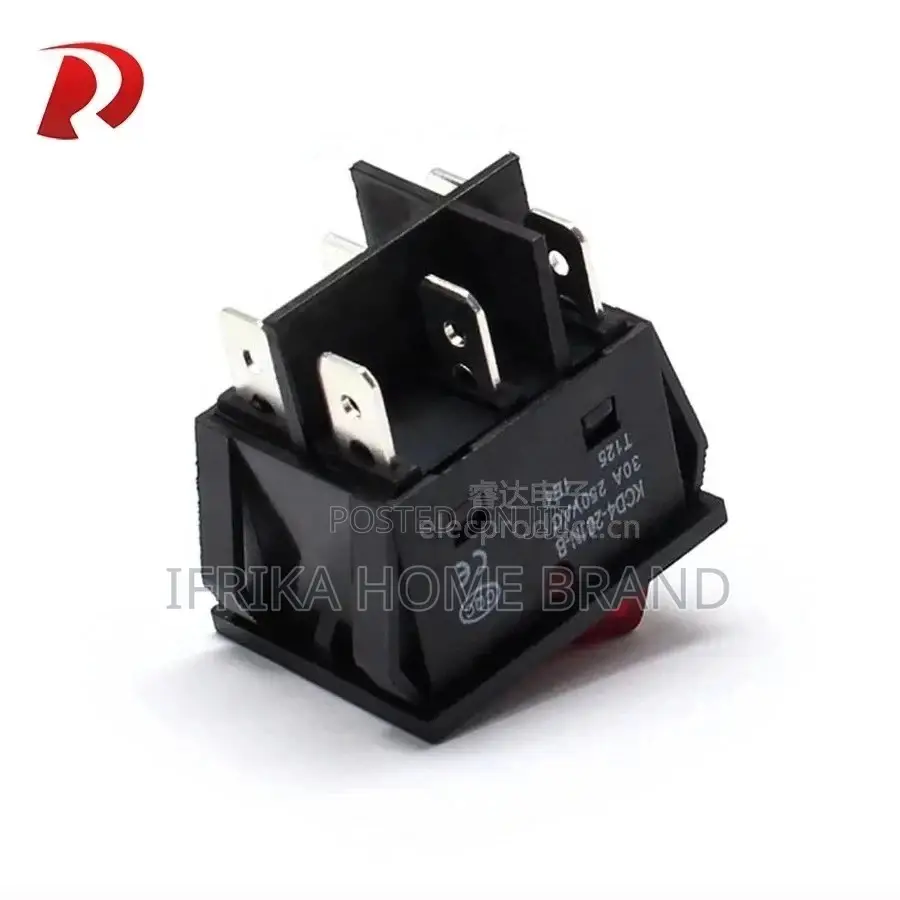 Power Switch With Red Led Light KCD4-201N 4 Pin ON OFF 30A
