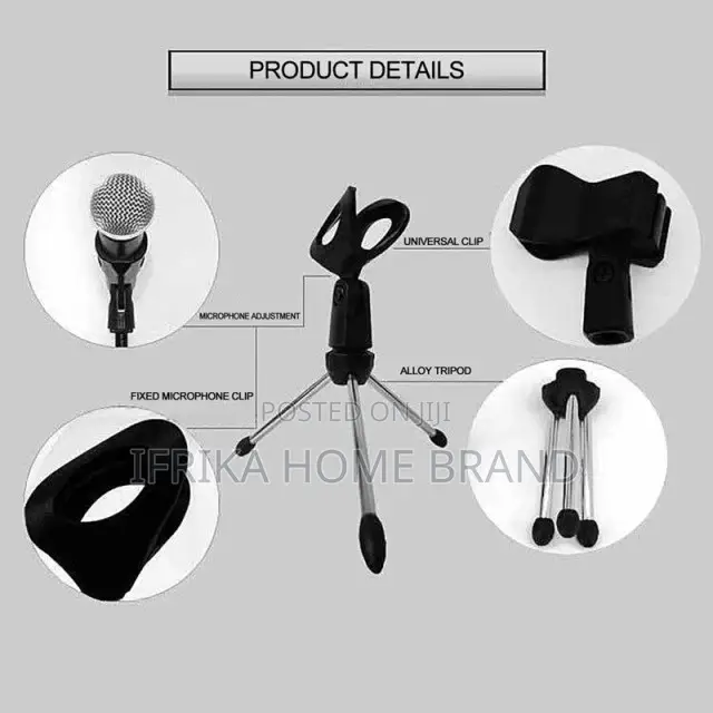 Mic Stand Desktop Adjustable Microphones Tripods Holder