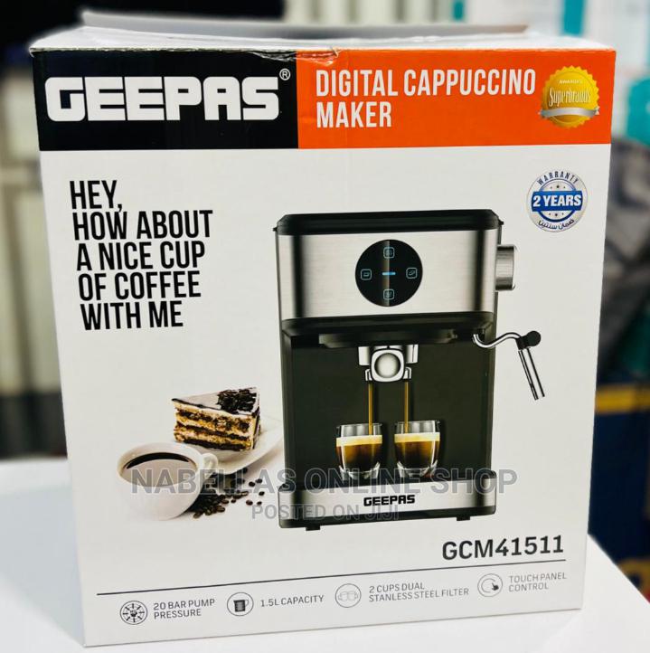 Geepas Digital Cuppuccino Maker or Espresso Coffee Maker in Central Division Kitchen
