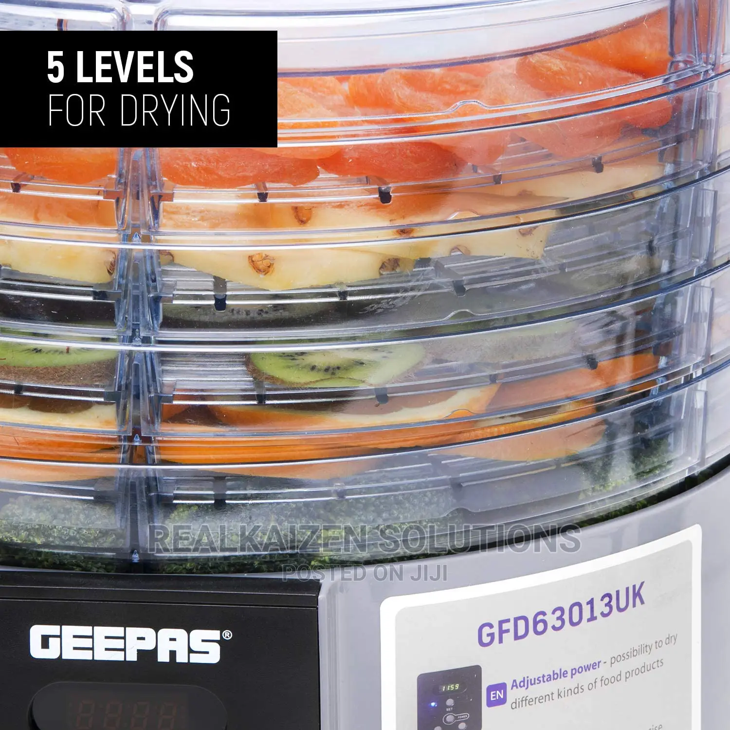 Geepas 5 Dry Layers Digital Food Dehydrator 520W