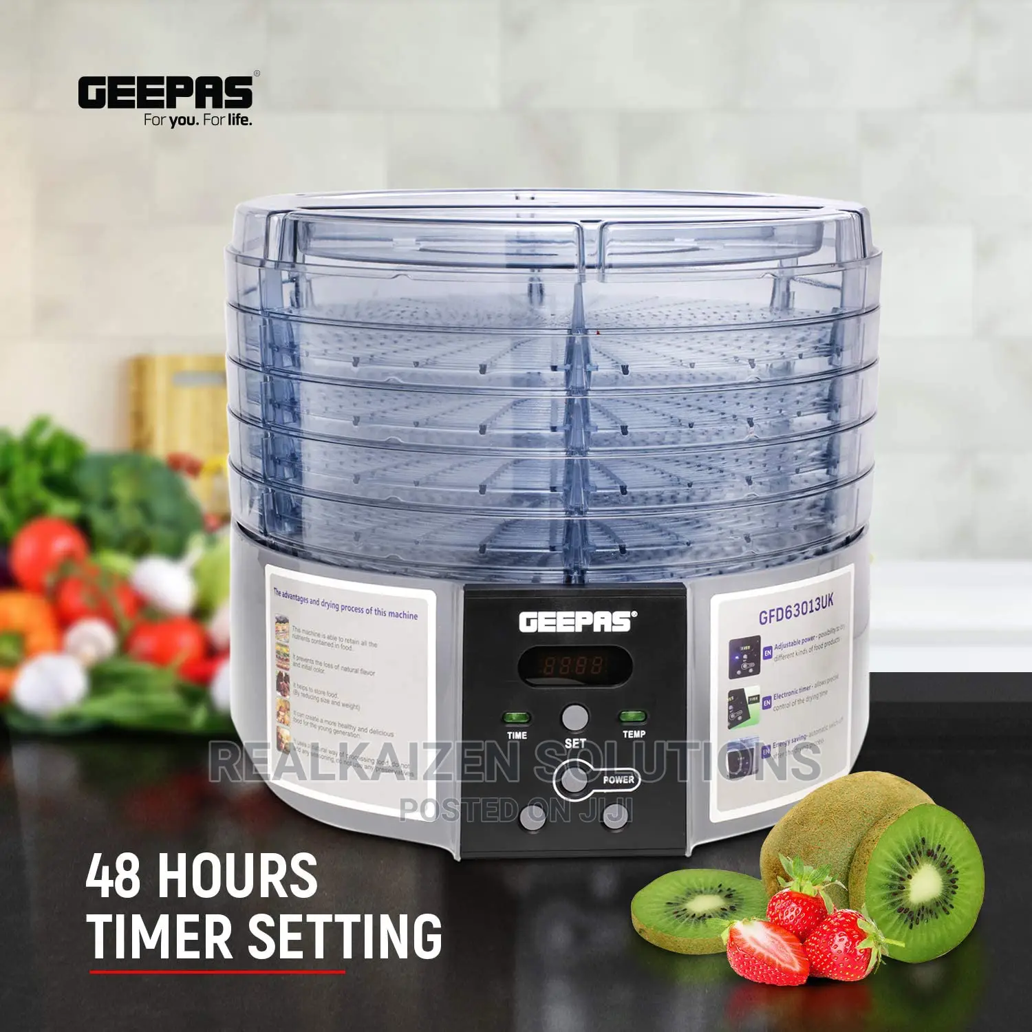 Geepas 5 Dry Layers Digital Food Dehydrator 520W