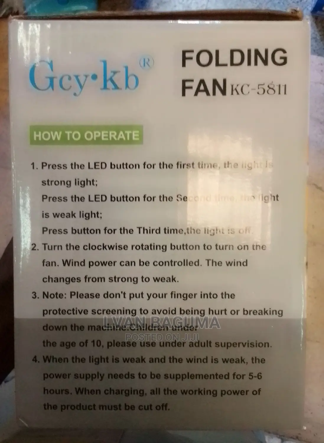 Folding Mini Fan With LED Light - Table / Desk Fan