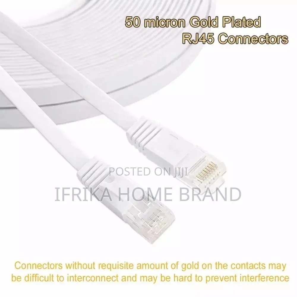 Ethernet Cat6 Lan Cable Flat 10m for Communication